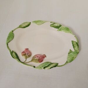 Vintage San Marco Nove Oval Fruit Plate Pomegranate. Made in Italy.
